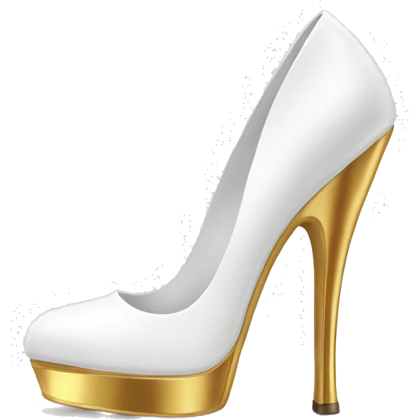 White heel with gold sole emoji