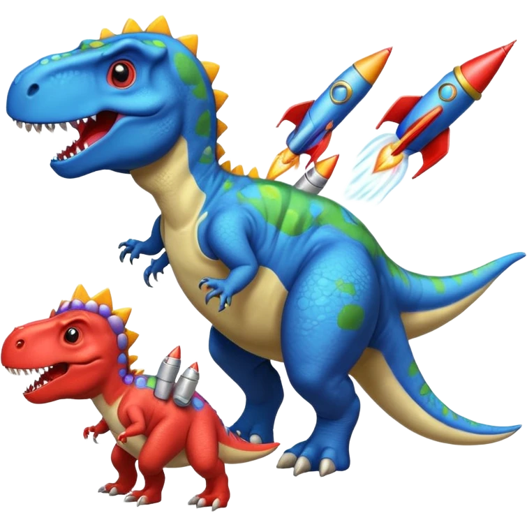 Dinosaurs with Rockets emoji