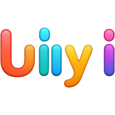 word UYI in bold colorful font as single unit emoji