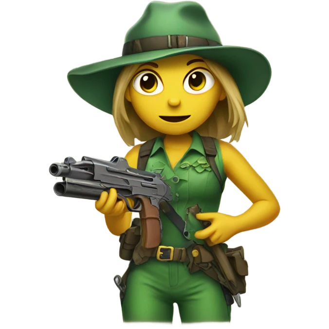 Lizard girl with gun emoji