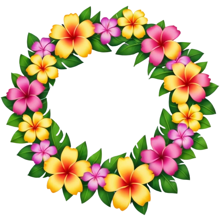 Beautiful Hawaiian flower lei emoji
