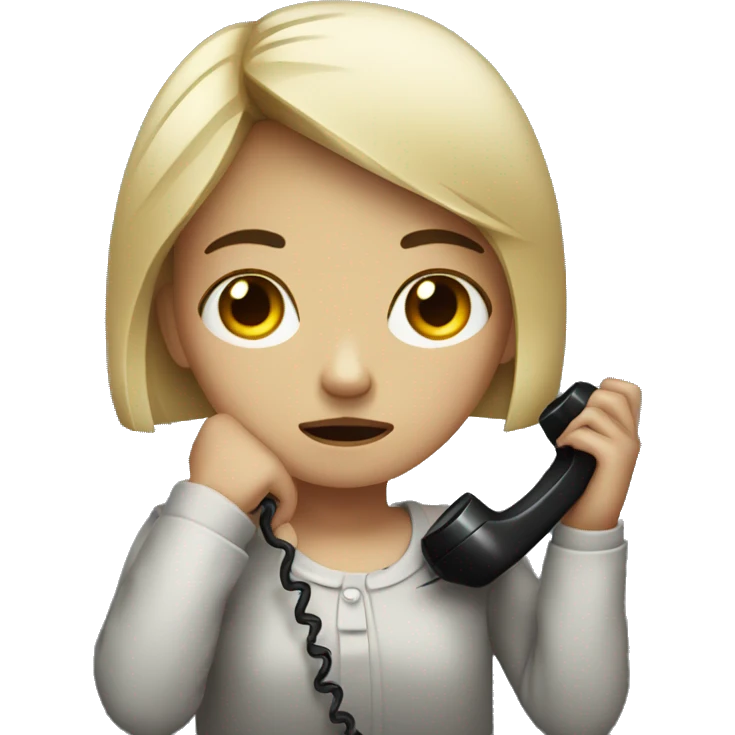 sad girl with a telephone receiver emoji
