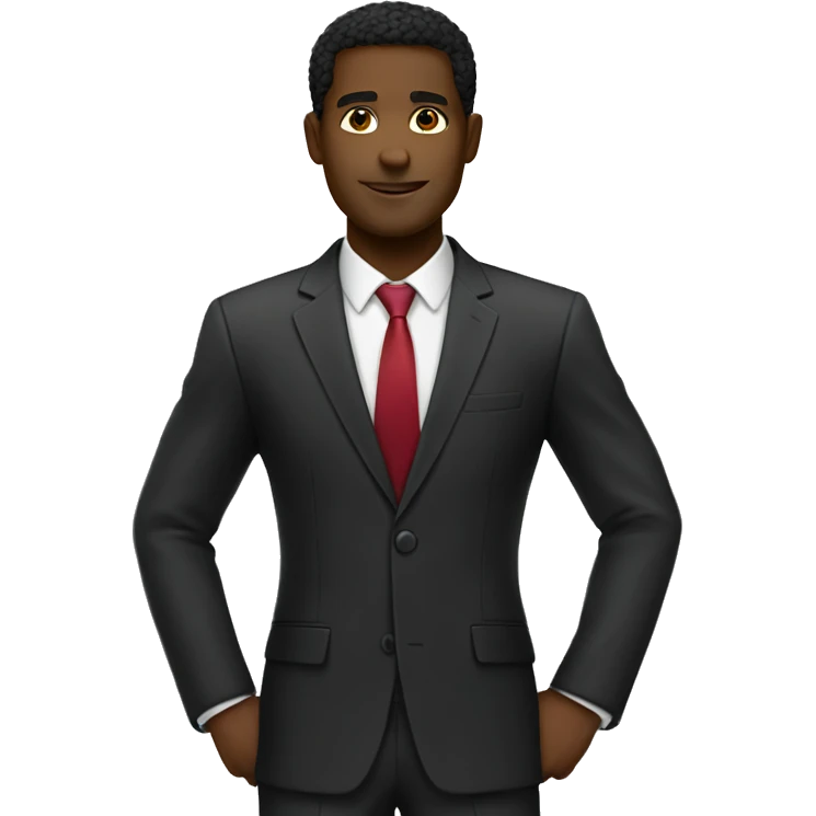 Black guy business suit smart emoji