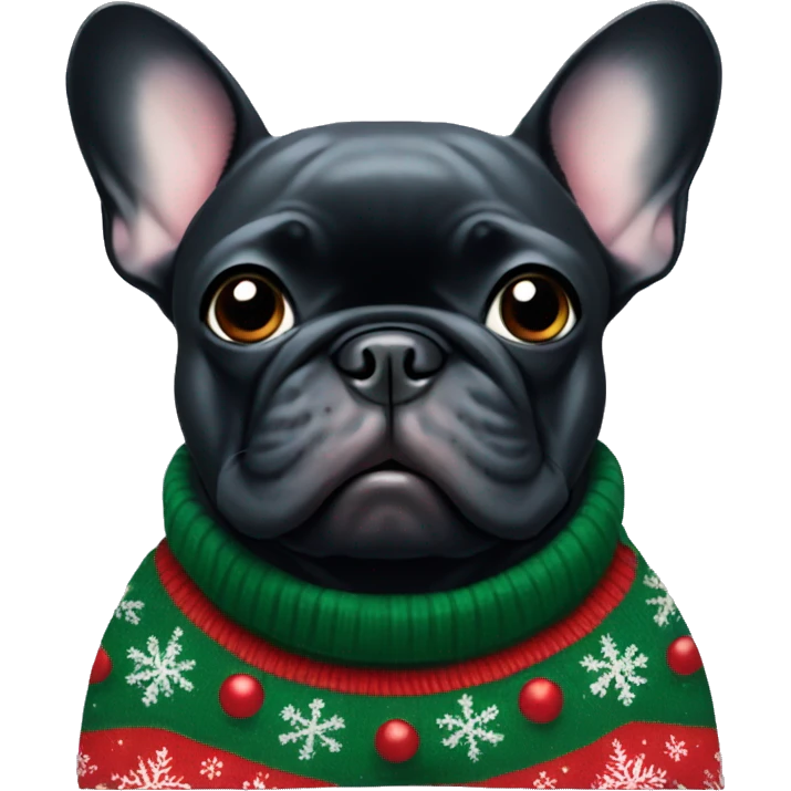 French Bulldog in christmas Sweater emoji