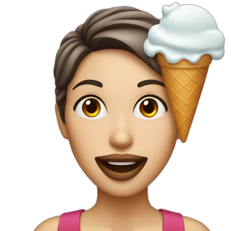 woman face with ice cream and wink emoji