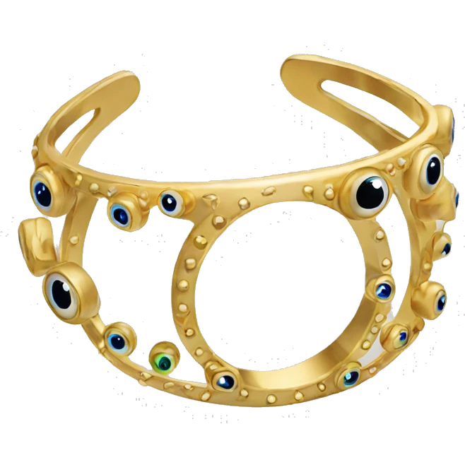 very thin gold bangle ring studded with eyeballs emoji