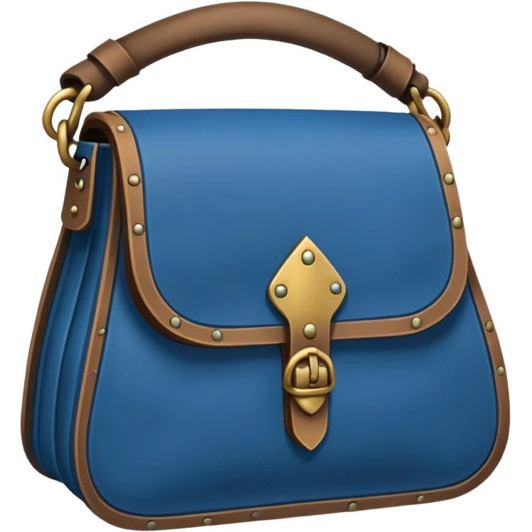 dnd item icon, medieval bag in blue, front view emoji