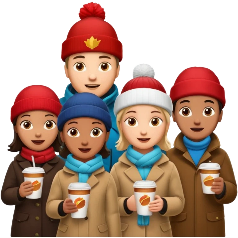 Canadians in a Tim hortons all talking emoji