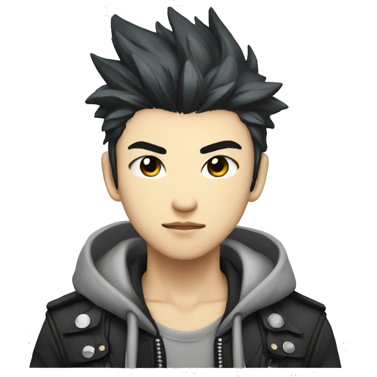 Cute Edgy Attractive Asian Anime Punk Male Character emoji