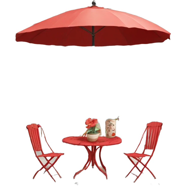 Terrasse Parisienne rouge (deux chaise et une table sans parasol) emoji