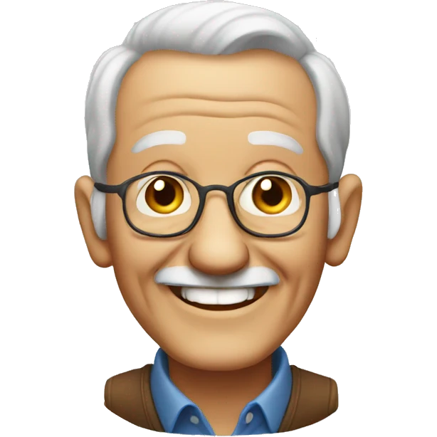smiling old man portrait emoji