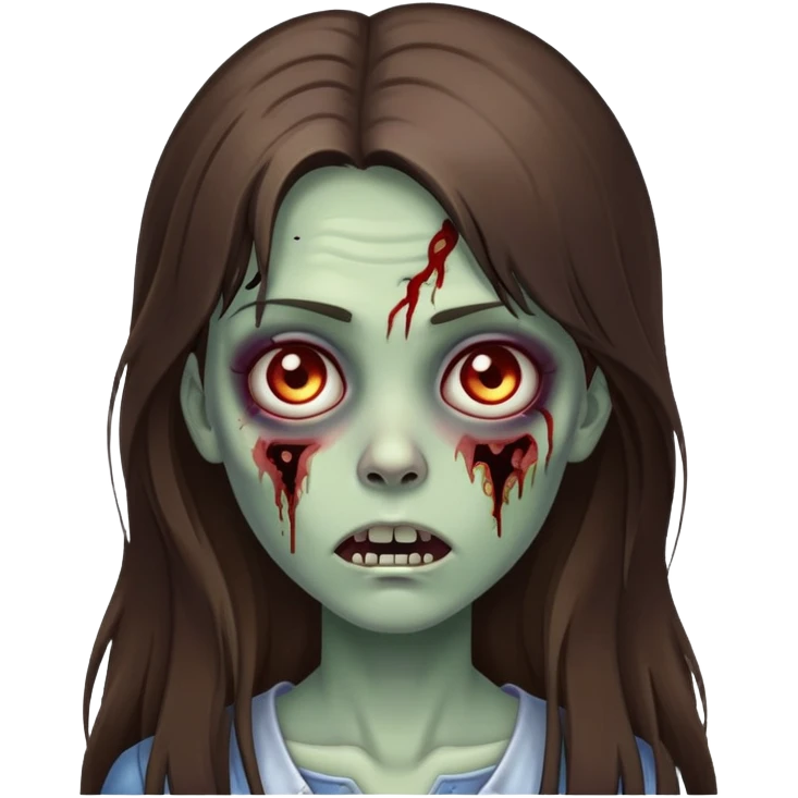 iPhone zombie girl brunette longe hair  emoji