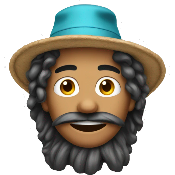 Make a loop with hair and a cool hat emoji