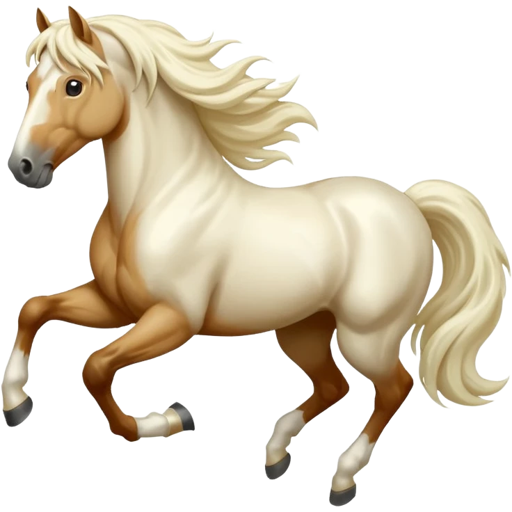 Create a running horse emoji white hourse emoji