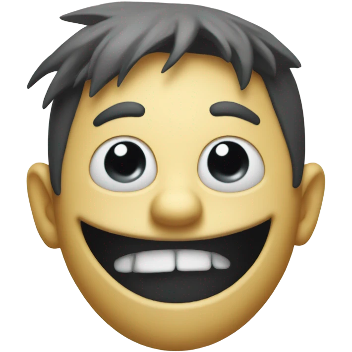 Blurry smiling trollface facing the other way emoji