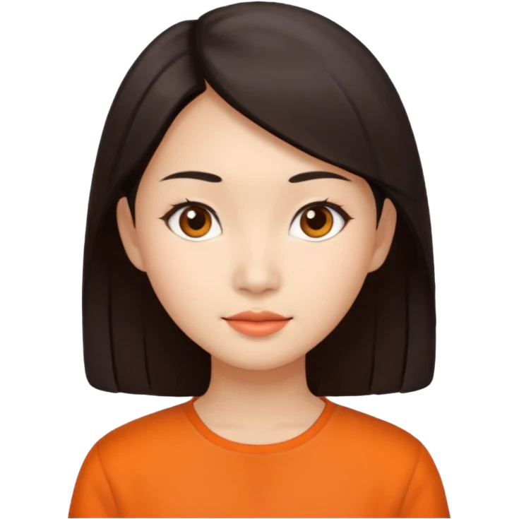 Asian woman with orange blouse emoji