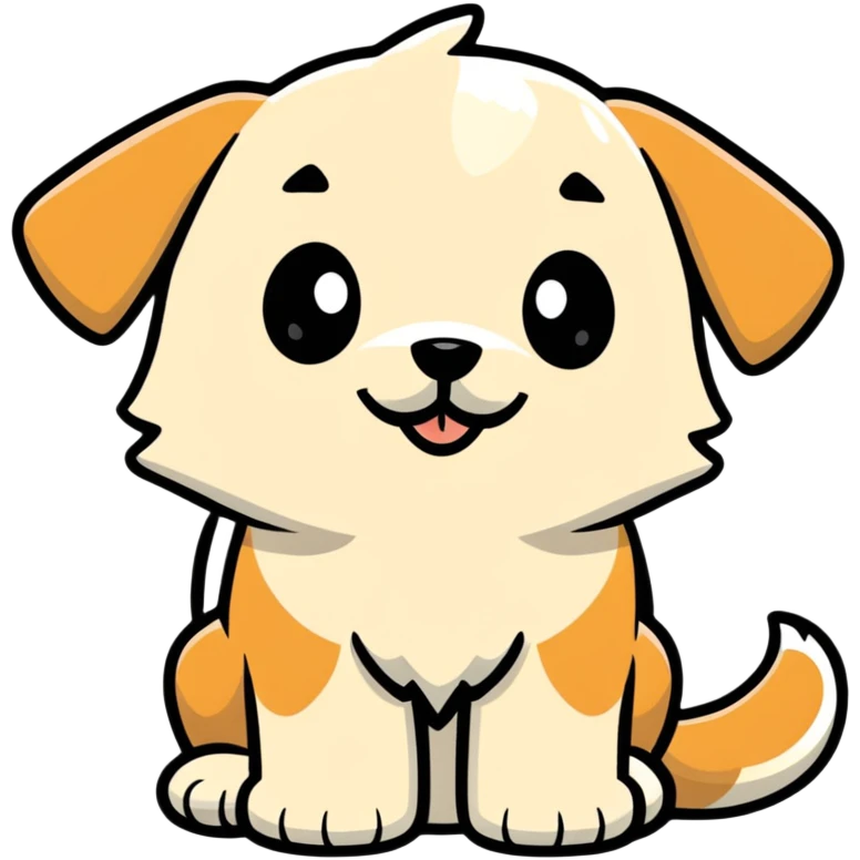 adorable puppy with wagging tail emoji