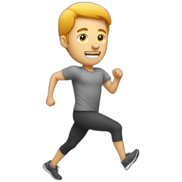 Run sign white man emoji