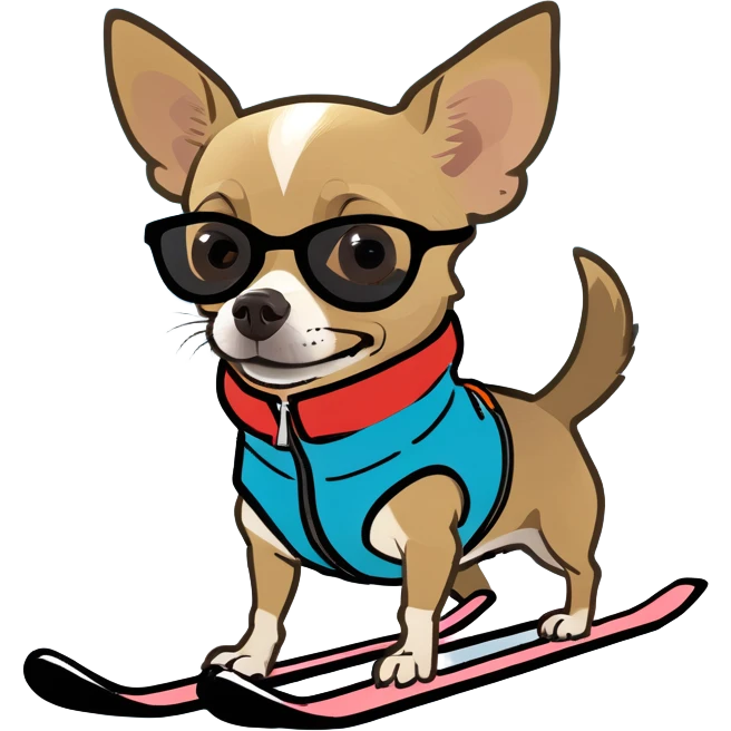 Chihuahua skiing emoji