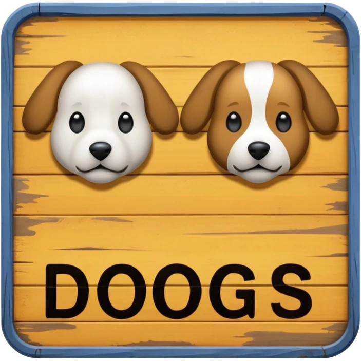 Sign that says “dogs in” emoji