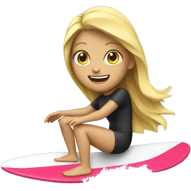 Blonde girl surfing emoji