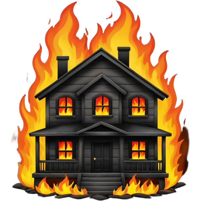 white home burning down emoji