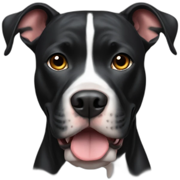 black pitbull with crooked ears emoji