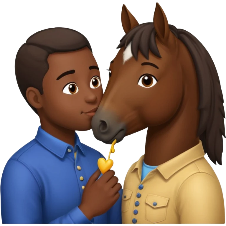 Black guy kissing horse with down syndrome not sexy? emoji