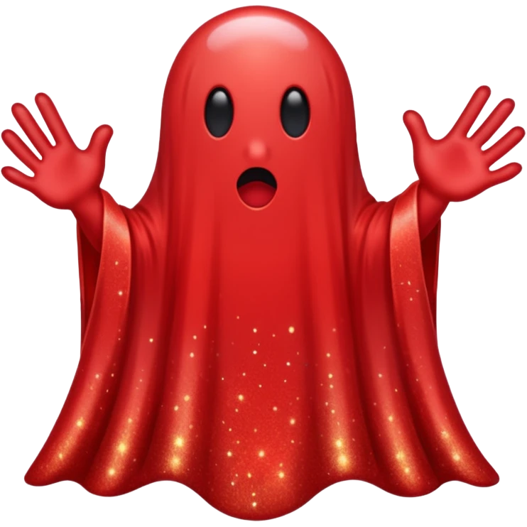 red glitter ghost style hype emoji