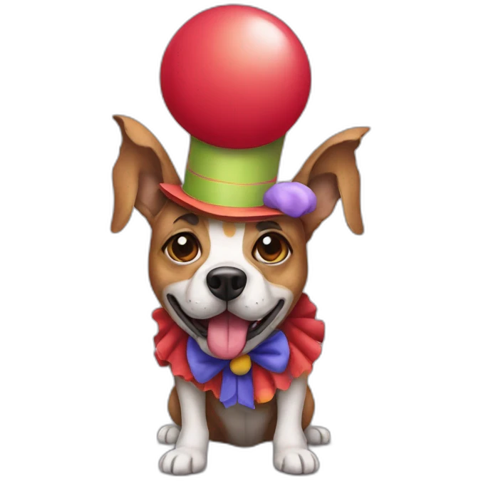 dog dressed as a clown emoji