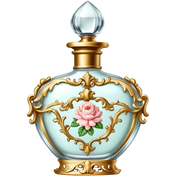 Vintage rococo perfume pale white emoji