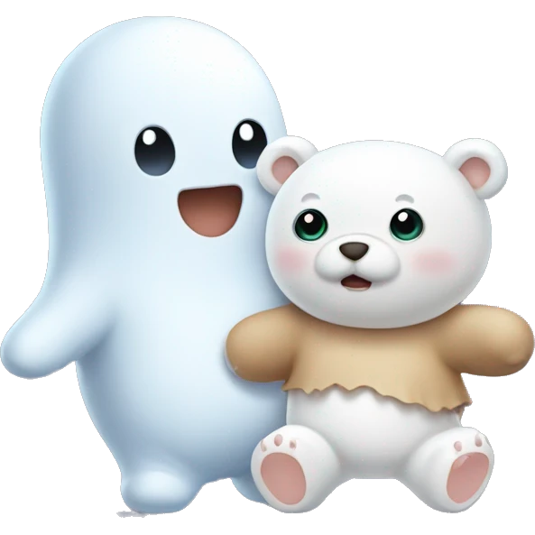 A baby , a cute ghost and a baby bear emoji