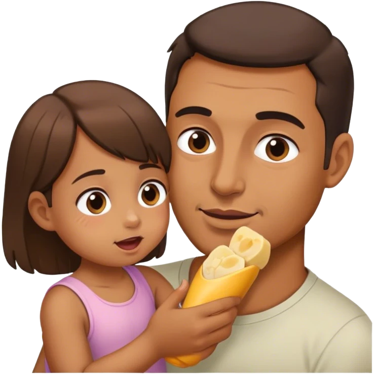 Dad feeding daughter  emoji