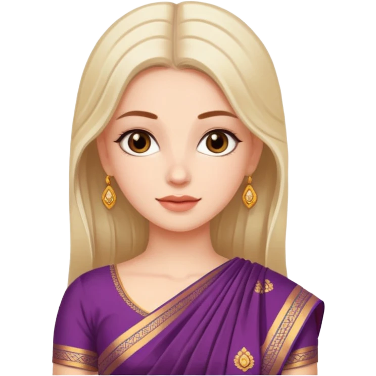 White beautiful girl in saree emoji