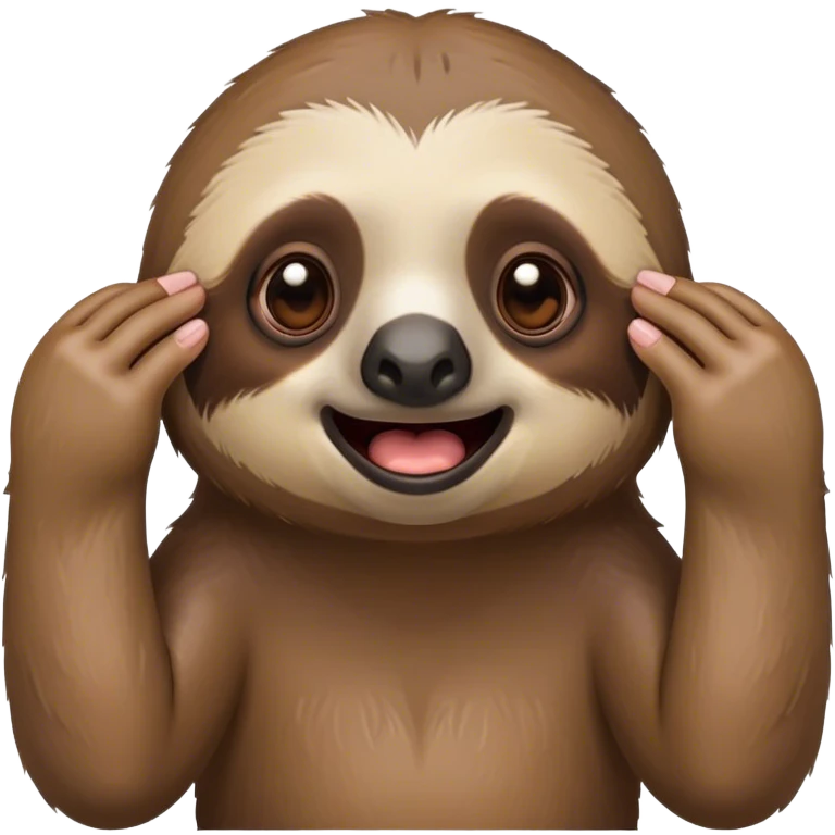 sloth with shock face with hands on face emoji
