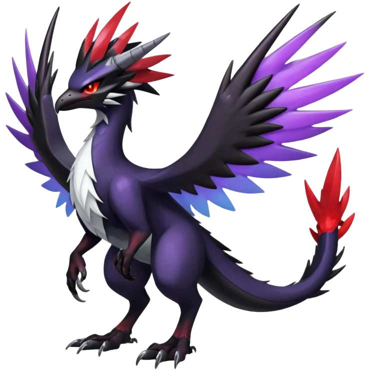 Shiny Dark Nargacuga-Silvally-Noivern-Hybrid (Full body) emoji