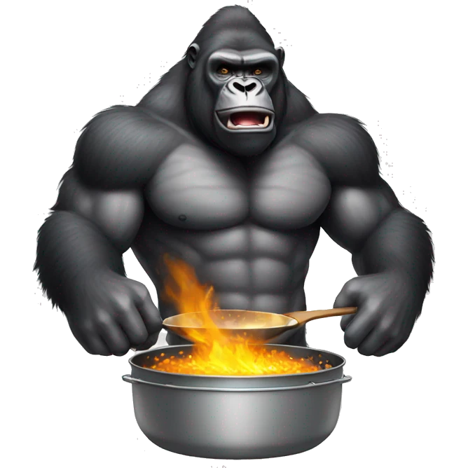 Buff Gorilla frying emoji