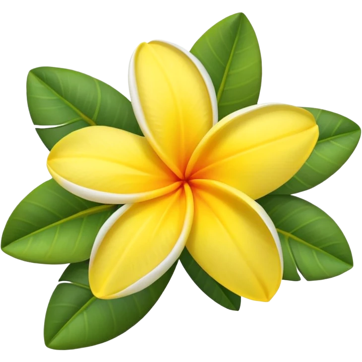 Plumeria flower yellow  emoji