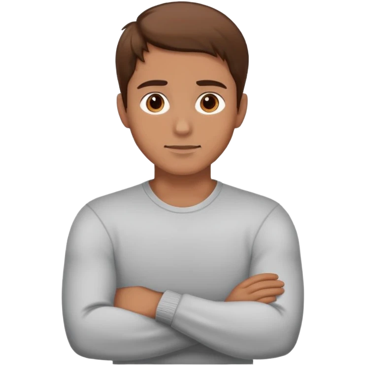 man crosses arms around neck  emoji