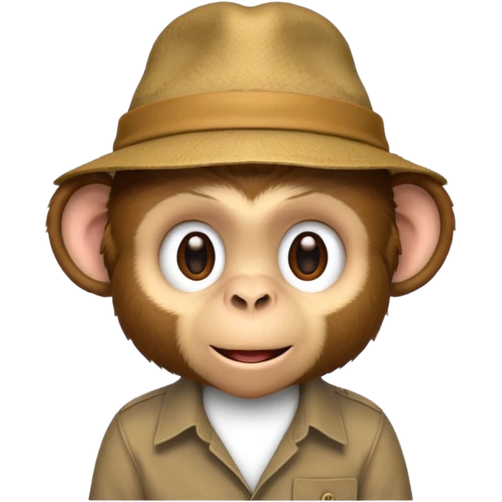 monkey with hat and shirt emoji