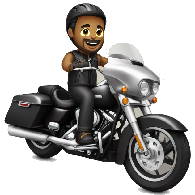 Biker on a Harley Davidson emoji