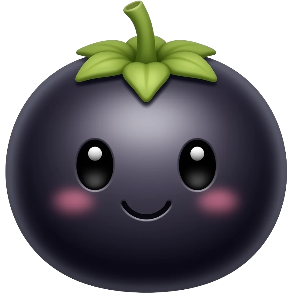 Kawaii zapote negro emoji