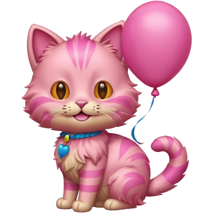 Pink cat WITH a balloon head emoji