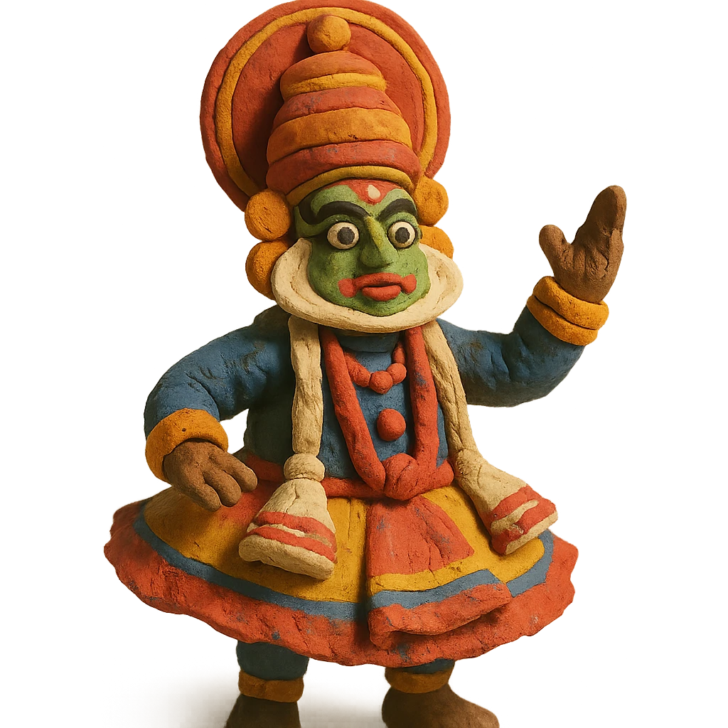 Kathakali dancer with textured costume emoji