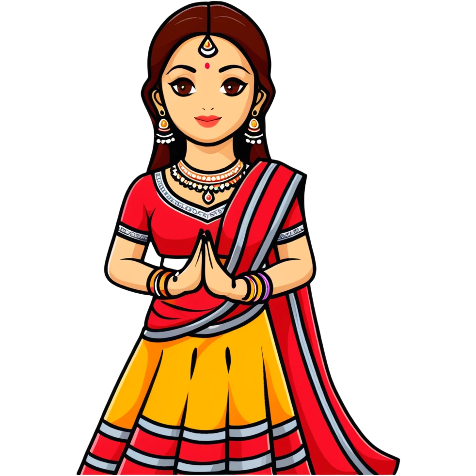 Aishwarya Rai in a lehenga, traditional Indian bridal outfit, jewelry emoji