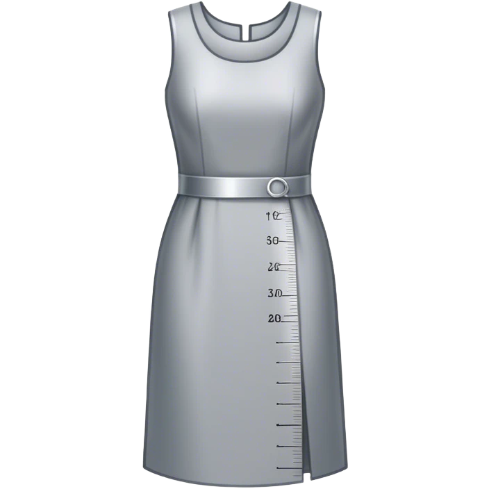 Icon for Fashion Design: a dress pattern with measurements, a ruler and a pencil. The icon should represent the process of designing clothing with a focus on precision and tailoring. Transparent background. emoji
