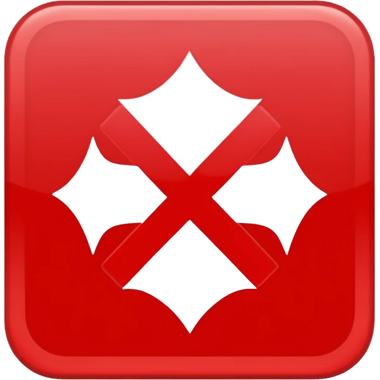 Red square with crossed symbol which is white emoji