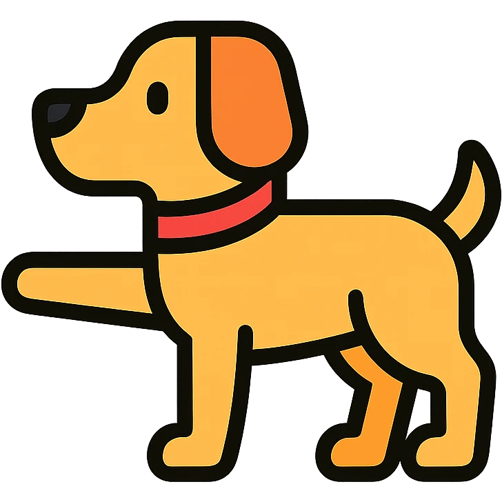 dog pointing left emoji