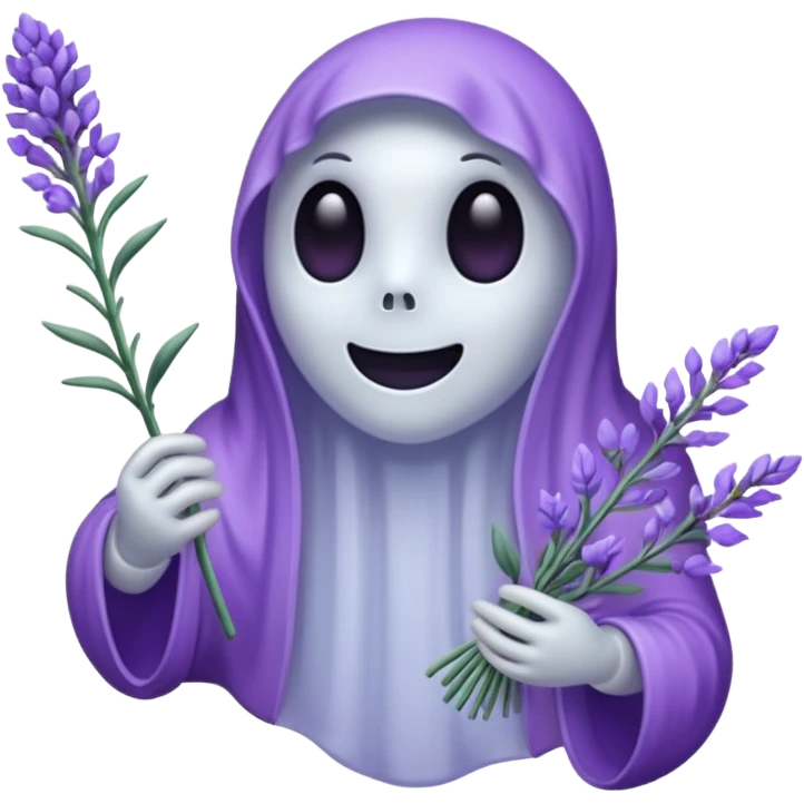 Ghost holding lavender emoji