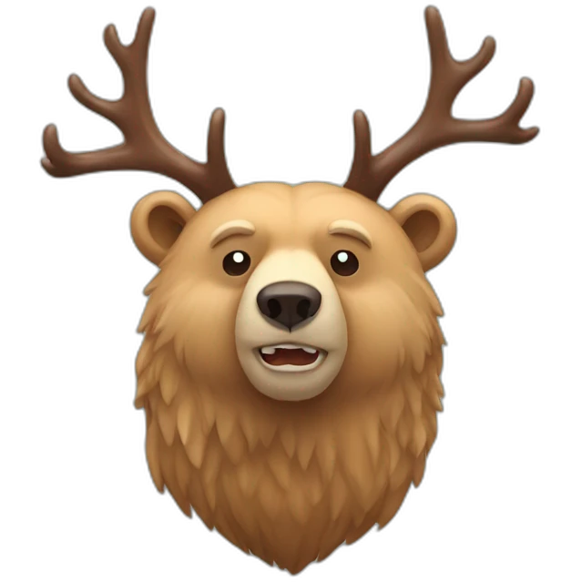 bear with elk antlers emoji